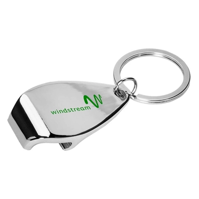 Apri Bottle Opener Key Chain | Laser Engraved Chrome Promotional Gift