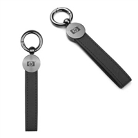 CoreLeather Gun Metal Keychain Laser Engraved | Custom Promotional Keychains