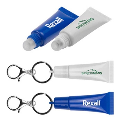 LuxeLip ClipBalm One Color Imprint | Custom Promotional Lip Balm Keychain
