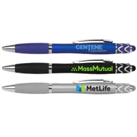 SpinTop Pen with Rubber Grip Full Color Imprint | Custom Stylus Fidget Pens