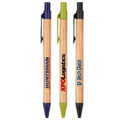 Albury Bamboo Wheat Straw Pen Pad Print | Eco-Friendly Promotional Pens