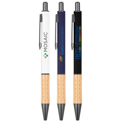 Gosford Gunmetal Bamboo Pen Full Color Imprint | Custom Executive Promotional Pens