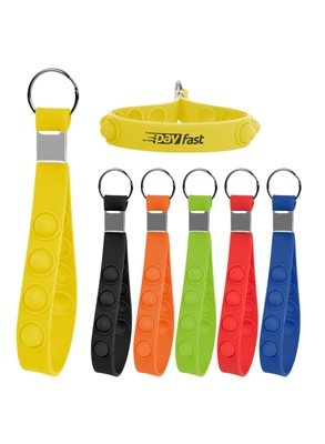 Push Pop Stress Reliever Keychain | Pad-Print Silicone Fidget Toy