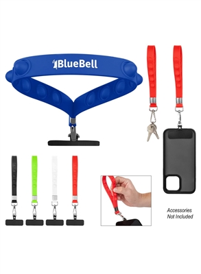 Push Pop Phone Tether Wristlet | Silk Screen Stress-Relief Fidget Toy