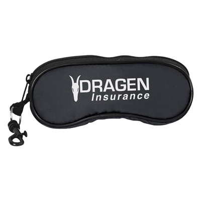 Eyeglass/Sunglass Holder | Zippered Nylon Case with Clip with Silk Screen Imprint