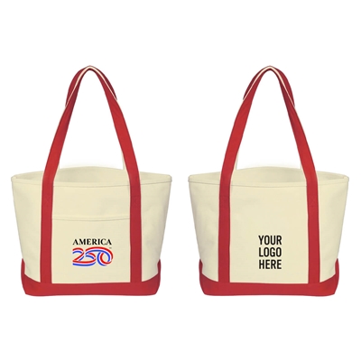 America250 Medium Starboard 24 Oz Recycled Cotton Canvas Tote Bag | Licensed Promotional Tote