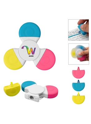 Fun Spinner Highlighter | Stress Relief & Recycled ABS | Full Color Imprint
