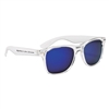 Crystalline Mirrored Malibu Sunglasses | Custom Silk Screen with UV400 Reflective Eyewear