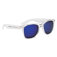 Crystalline Mirrored Malibu Sunglasses | Custom Silk Screen with UV400 Reflective Eyewear