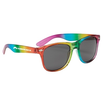 Rainbow Malibu Sunglasses | Eco-Friendly Style with UV400 Protection & Silk Screen Imprint