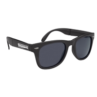 Folding Malibu Sunglasses | Custom Pad Printed Logo UV400 Travel-Size Shades