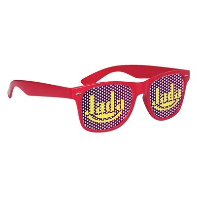 Promotional Retro Sunglasses with Pinhole Lens | Custom Full Color Imprint