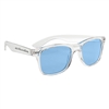 Clear Frame Malibu Sunglasses | Custom UV400 Crystalline Shades with Silk Screen Imprint
