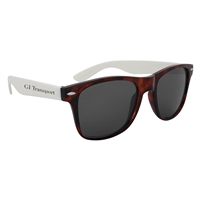 Classic Tortoise Colorblock Malibu Sunglasses for Promotional Use & Silk Screen Imprint