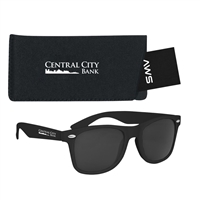 Custom Silk Screen Imprinted Velvet Touch Sunglasses Set | Branded Shades, Pouch & Tag