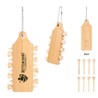 Bamboo Golf Tee Set Keychain | Personalized Eco-Friendly Golf Gift