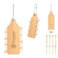 Bamboo Golf Tee Set Keychain | Personalized Laser Engraved Golf Gift