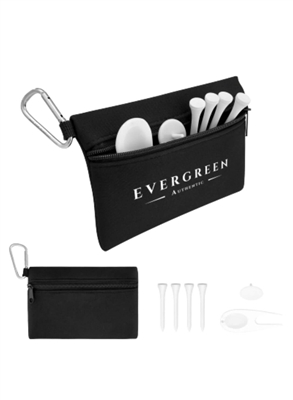 Custom Golf Divot Tool Set with Pouch & Tees | Promotional Golf Kit