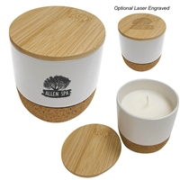 Laser Engraved Santal Soy Candle | Custom Promotional Candle with Lid Engraving