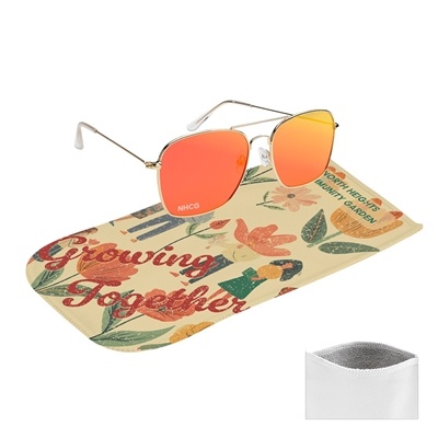 Branded Aviator Sunglasses with Eco Pouch | Custom Pad Print Imprint