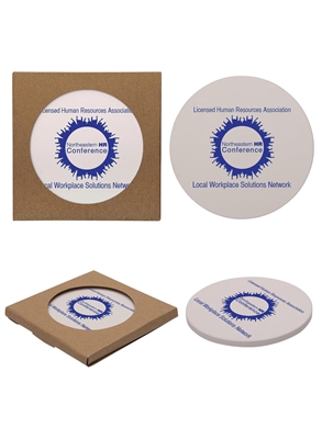 Single Round Stone Coaster | Custom 1 Color or Full Color Promotional Gift