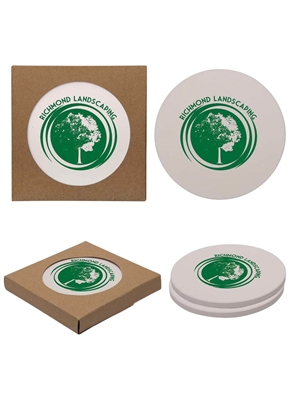 Round Two Coaster Set | Custom 1 Color or Full Color Promotional Gift
