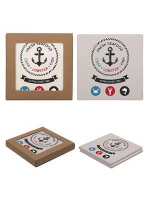 Square Two Coaster Set | Custom Full Color Promotional Gift