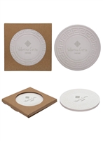 Round Greek Key Stone Coaster | Custom 1 Color or Full Color Promotional Gift
