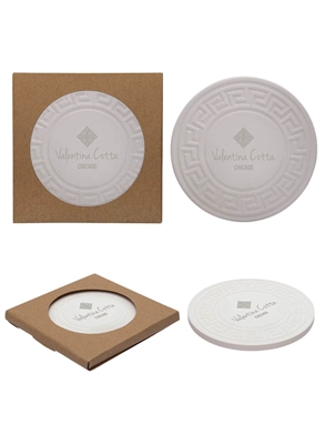 Round Greek Key Stone Coaster | Custom 1 Color or Full Color Promotional Gift