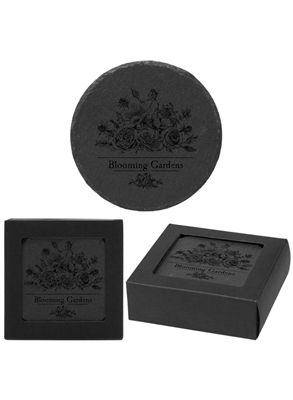 Round Slate Coaster Set | Custom 1 Color or Full Color Promotional Gift