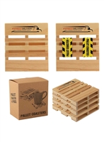Pine Wood Pallet Coaster Set of 4 | Custom Logo Rustic Coasters