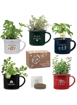 Mini Campfire Mug Blossom Kit | Personalized Mini Planter | Indoor Planters