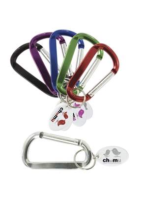 Carabiner Keytag with White Tag | Custom Clip-On Keychain