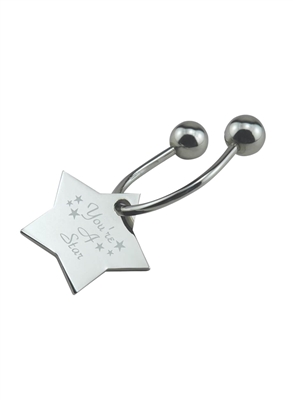 Custom Designer Star Keytags | Silver Promotional Keychains