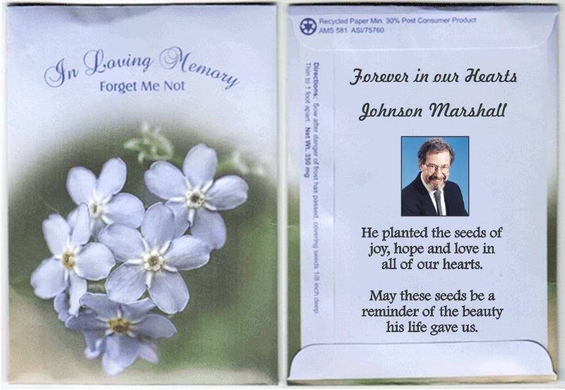 In Loving Memory Forget Me Not Custom Printed Packets