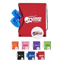 Outdoor Happy Hour Kit | Custom Full Color Wine Glasses, Flyer & Drawstring Bag