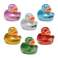 Sparkle Rubber Ducks 2" | Assorted Glitter Colors with Custom Pad Print Imprint