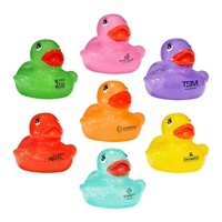 Custom Pastel Glitter Rubber Duck | 2" Promotional Toy | Custom Pad Print Imprint