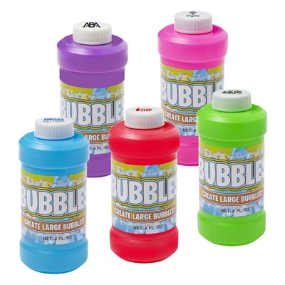 Large 8 oz. Bubble Bottles | Safe & Fun Promotional Item with Pad Print Imprint
