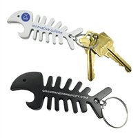 Fish Bone Bottle Opener Keychain | Multi-Function Promo Tool with Pad Printing