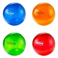 Custom Pad Printed Translucent Beach Ball 12" | Promotional Summer Toy