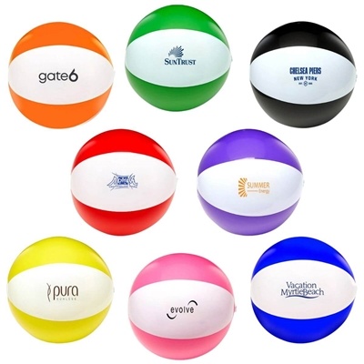 Customizable 16" Two-Tone Beach Ball | Logo-Printed Promo Product with Pad Print