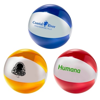 16" Multi-Color Translucent Beach Ball | Custom Summer Giveaway with Pad Printing