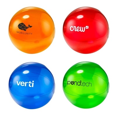 Custom Translucent Beach Ball 16" | Summer Promotional Giveaway with Pad Print