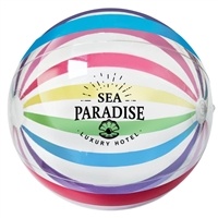 16" Striped Beach Ball | Custom Pad Printed Summer Giveaway