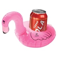 Inflatable Pink Flamingo Beverage Coaster | Floating Drink Holder with Custom Pad Printed