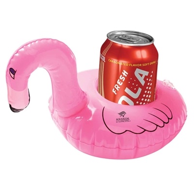 Inflatable Pink Flamingo Beverage Coaster | Floating Drink Holder with Custom Pad Printed