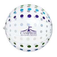 Polka Dot Beach Ball 16" | Custom Inflatable Summer Promo | Pad Print Branding