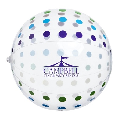 Polka Dot Beach Ball 16" | Custom Inflatable Summer Promo | Pad Print Branding