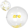 Yellow & White Confetti Filled Clear Beach Ball 16" | Promotional Inflatable with Pad Print